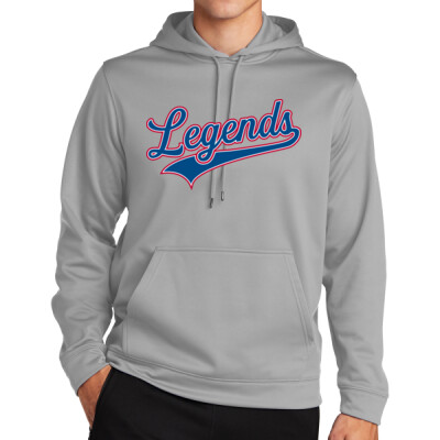 Adult Unisex Legends Sport-Wick Fleece Hoodie - Silver Thumbnail
