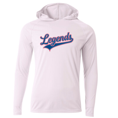 Adult Unisex Legends Drifit Long Sleeve Hooded Tee - White Thumbnail