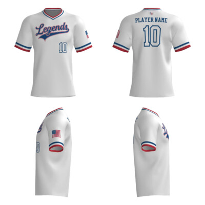 White - Legends V-Neck Game Jersey Thumbnail